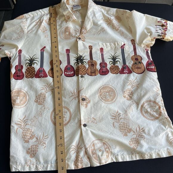 Hawaiian Togs Mens Shirt Extra Large XL Button Up Cotton Camp Shirt Guitar Luau - Picture 10 of 11